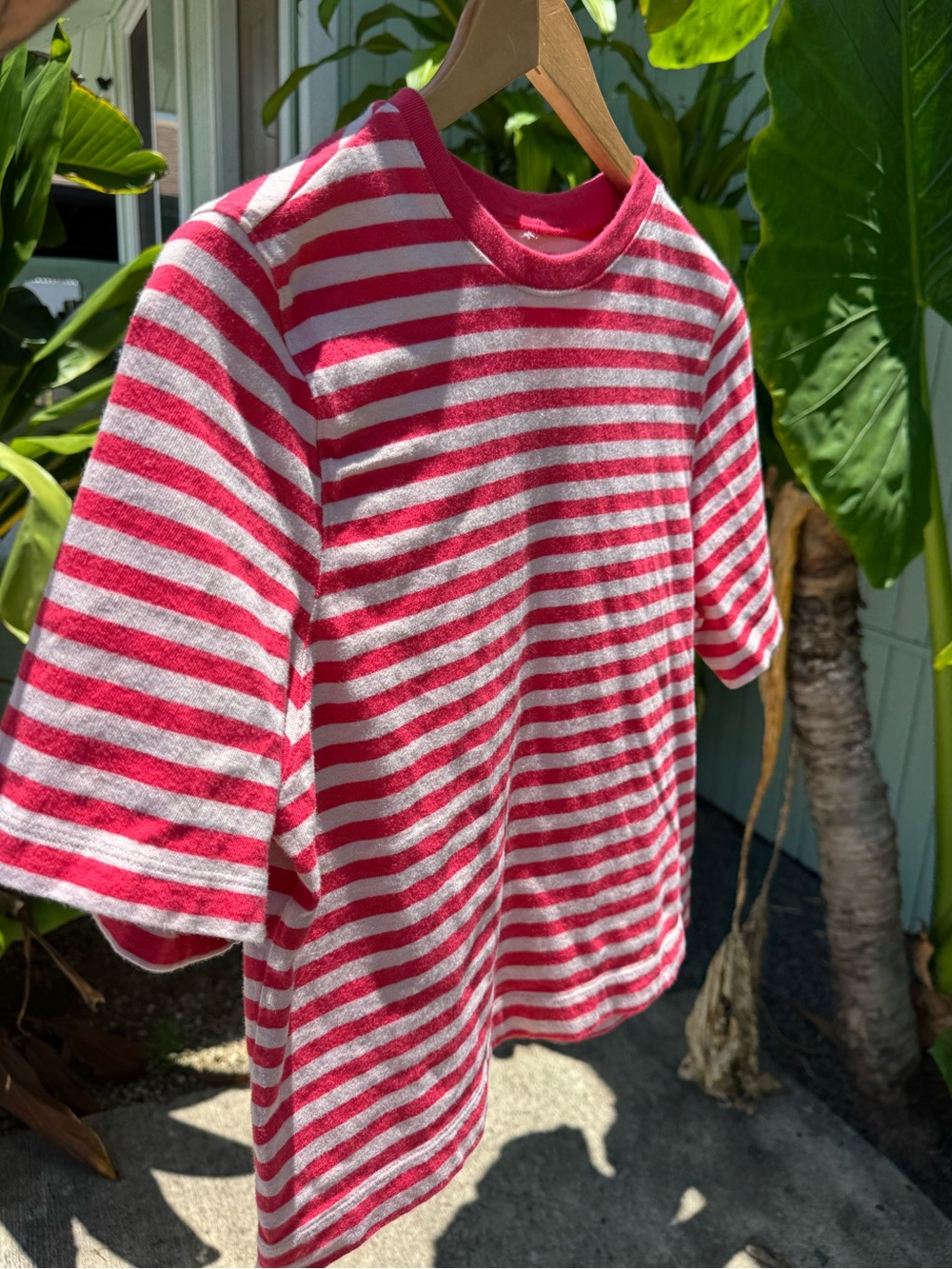Red and White Striped Short Sleeve Tee - Picture 2 of 13